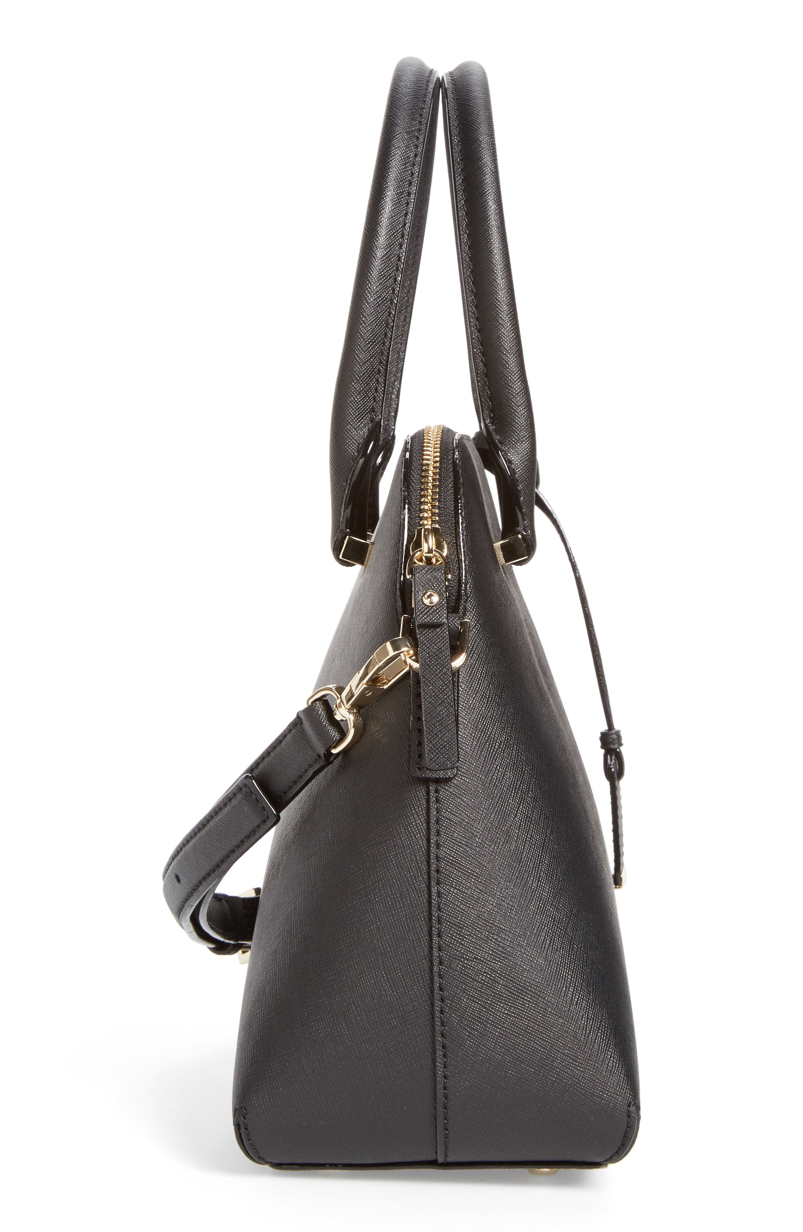 cameron street maise leather satchel, Alternate, color, BLACK