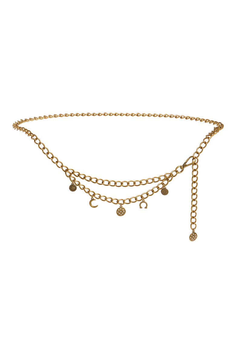 Spencer Charm Chain Belt, Main, color, ANTIQUE GOLD