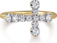 Gabriel & Co. 14k Gold Diamond Sideways Cross Ring