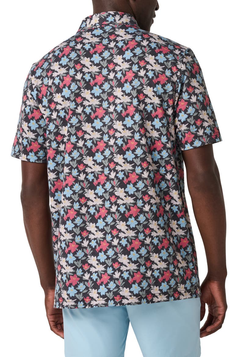 Featherweight Fairway Floral Polo, Alternate, color, BLACK
