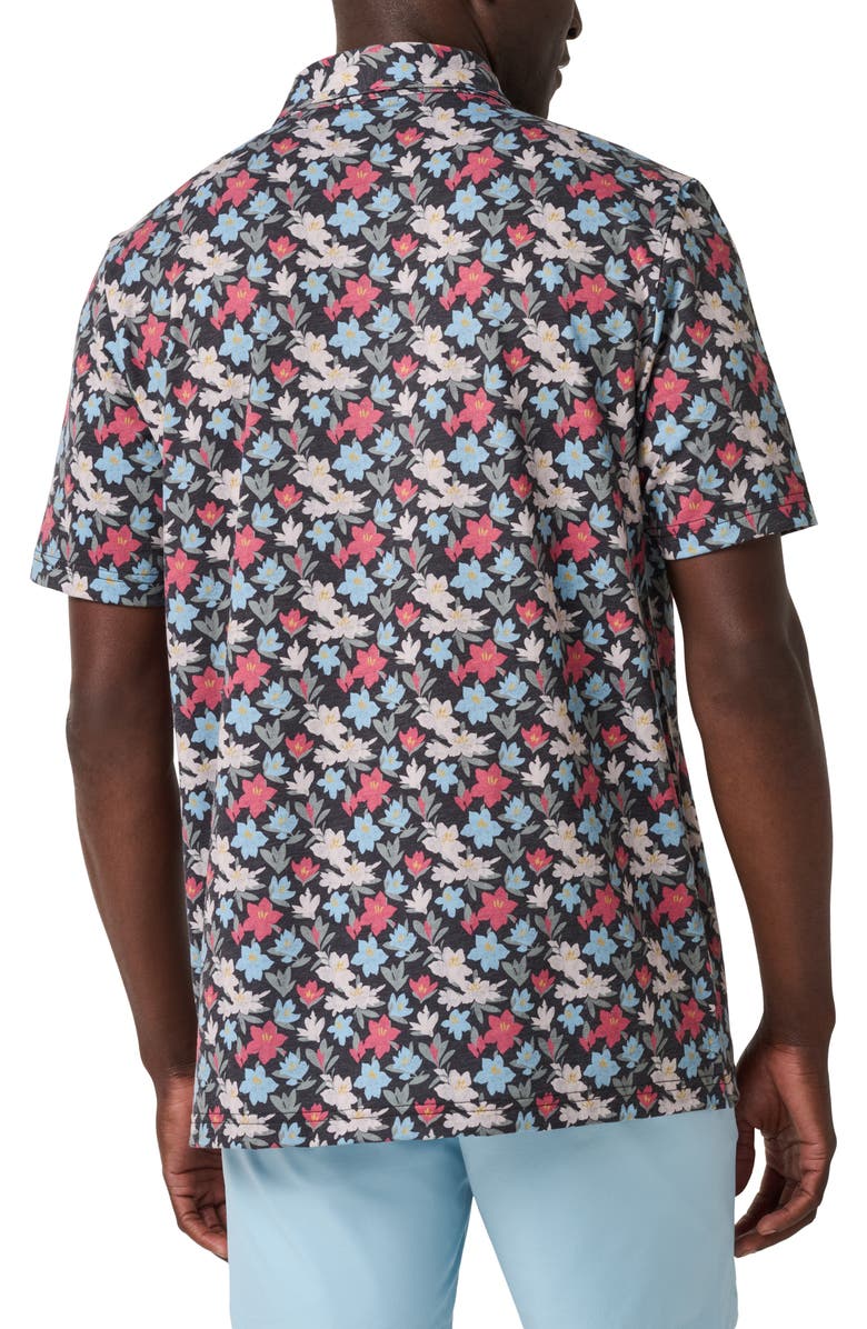 TravisMathew Featherweight Fairway Floral Polo, Alternate, color, Black