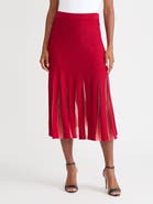 Misook A-Line Sheer Panel Soft Knit Maxi Skirt