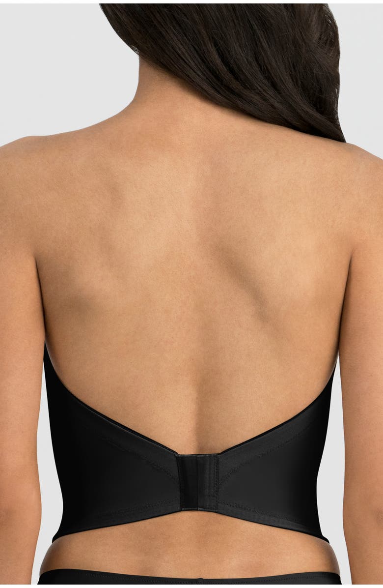Dominique Intimates Brie Backless Strapless Ultra Low Back Bustier Bra, Alternate, color, Black