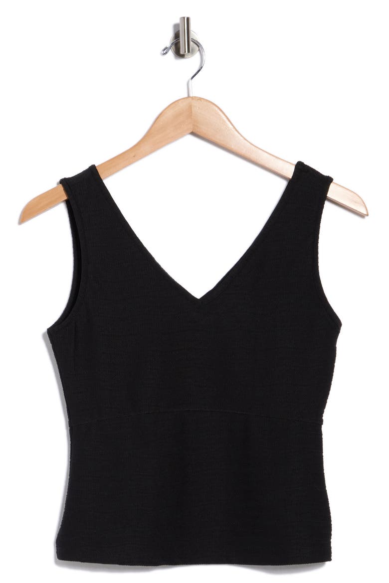 Susie V-Neck Tank Top, Alternate, color, BLACK