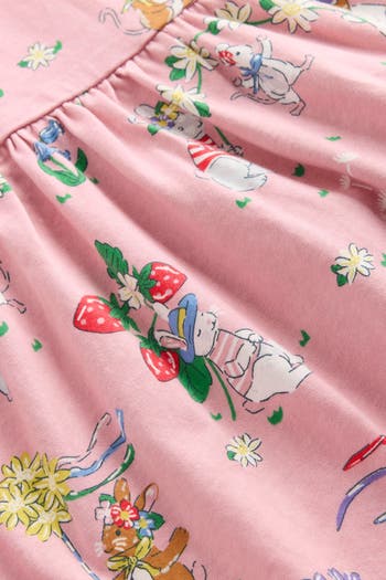 Kids' Meadow Print Cotton Jersey Dress