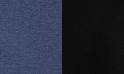 90 Degree By Reflex 2-pack Deluxe High-low Boxy Crop T-shirts In Heather Patriot Blue/black