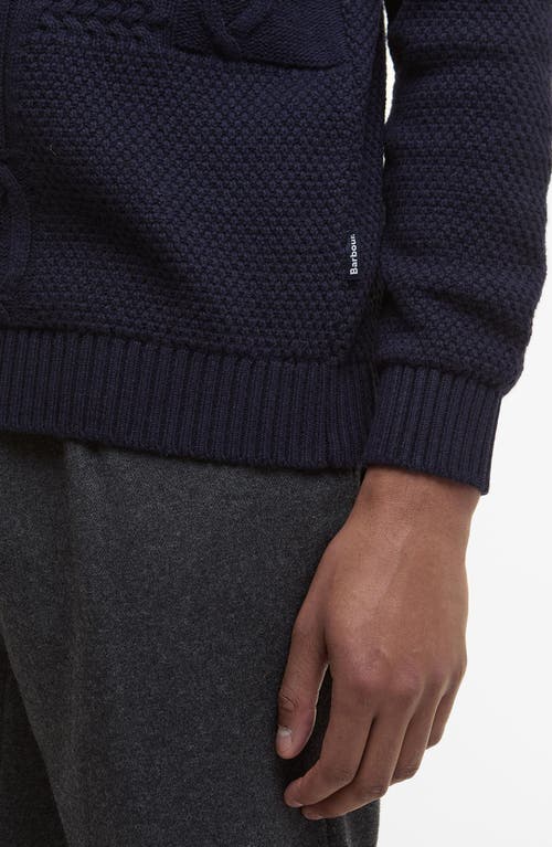 Barbour Casey Textured Wool & Cotton Crewneck Sweater In Black