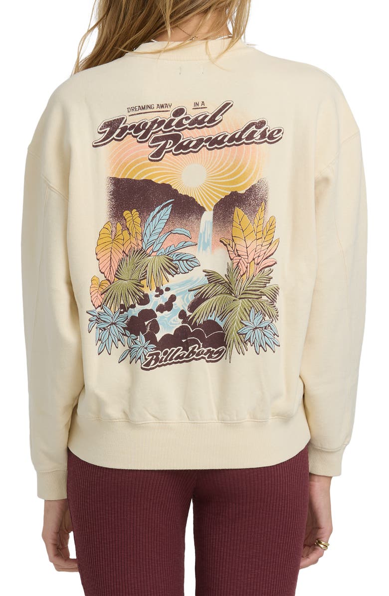 Billabong Raise Blaze Kendal Crewneck Sweatshirt, Alternate, color, White Cap