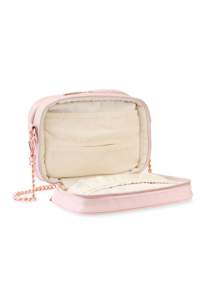 Double Take Faux Leather Crossbody Diaper Bag, Alternate, color, BLUSH