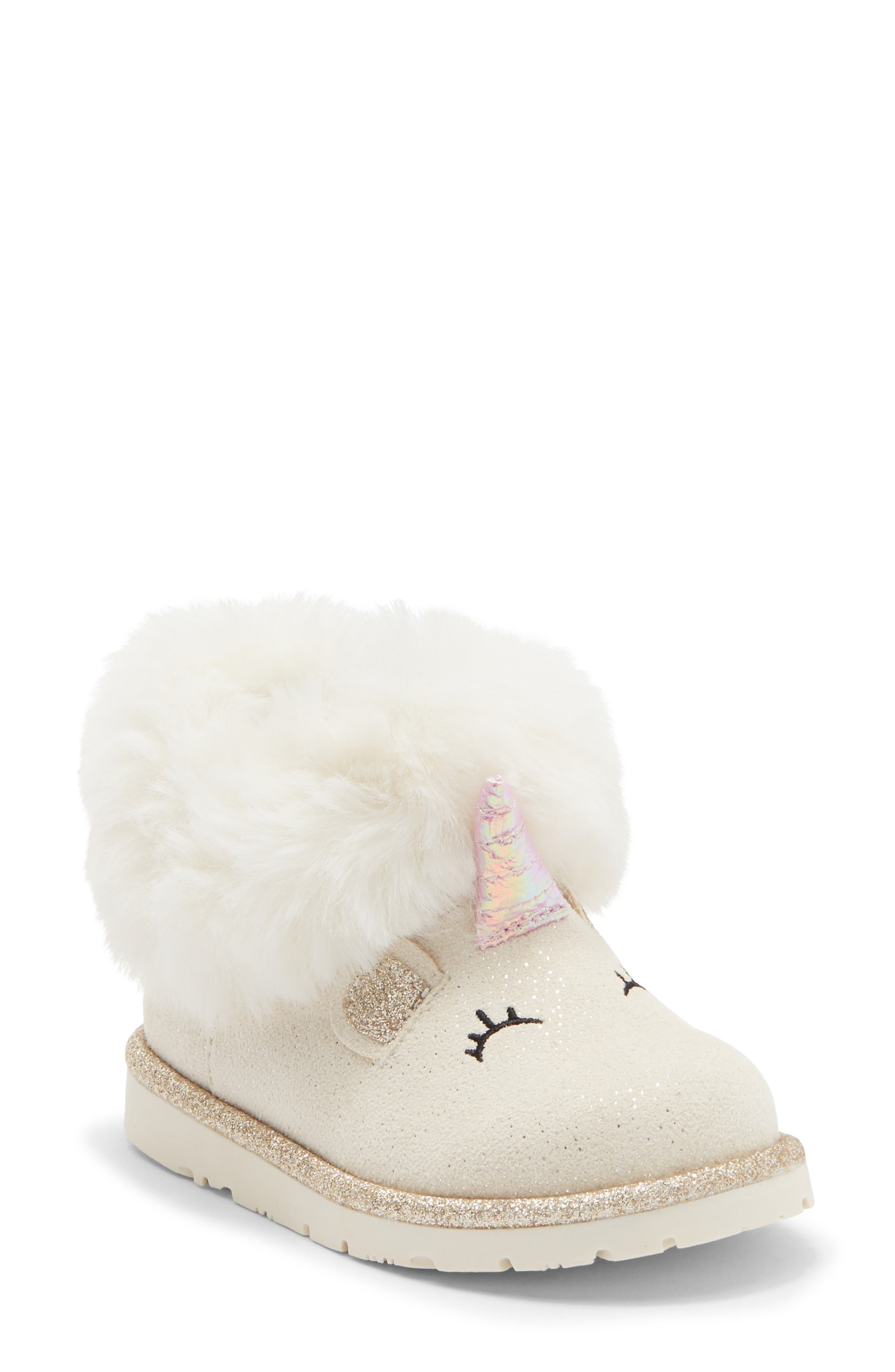 Kids' Faux Fur Unicorn Cozy Boot