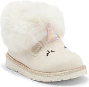 Harper Canyon Kids' Faux Fur Unicorn Cozy Boot