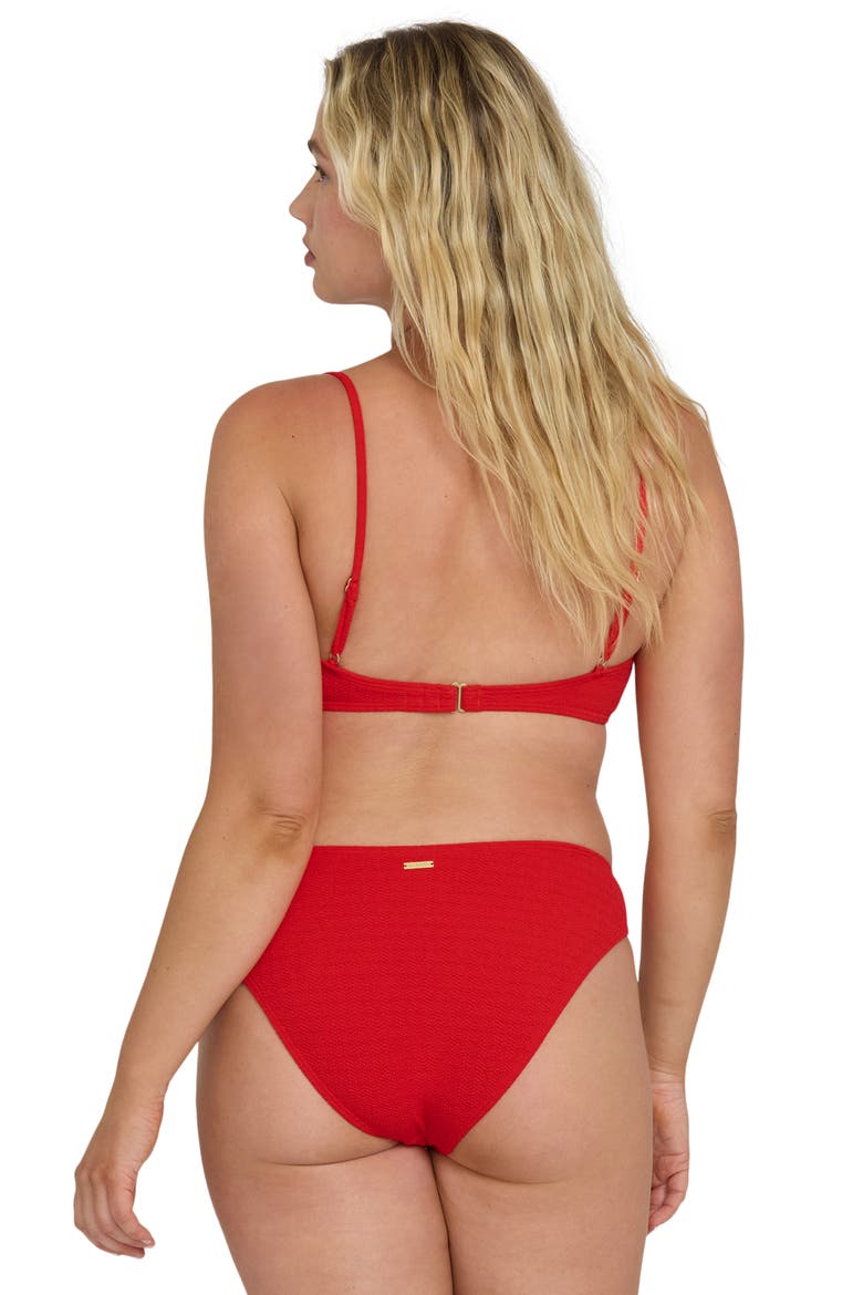 Rising Tide Textured Bikini Top, Alternate, color, FIESTA RED