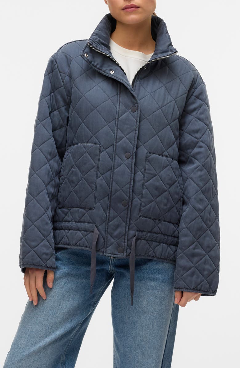 VERO MODA Laguna Quilted Jacket, Main, color, Obsidian
