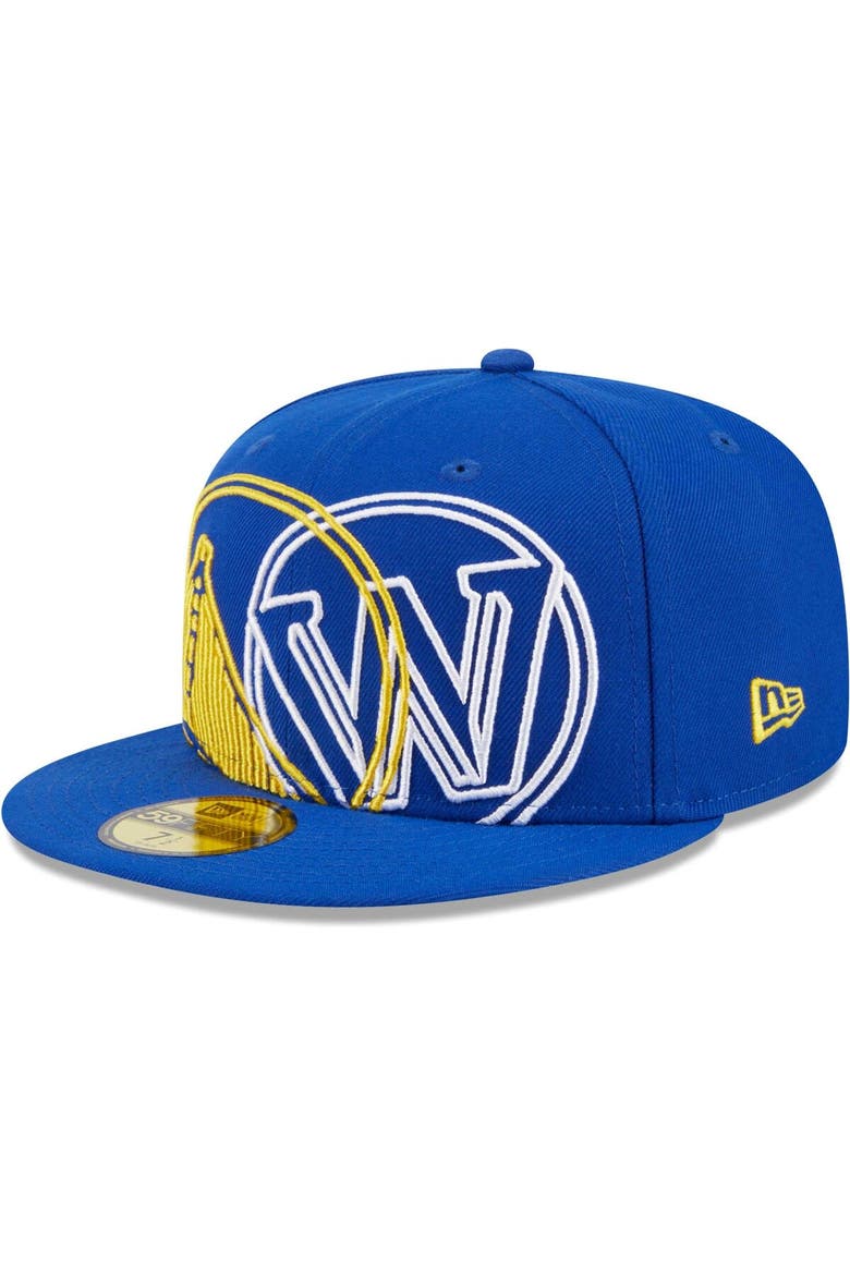 Men's New Era  Royal Golden State Warriors Game Day Hollow Logo Mashup 59FIFTY Fitted Hat, Alternate, color, Royal
