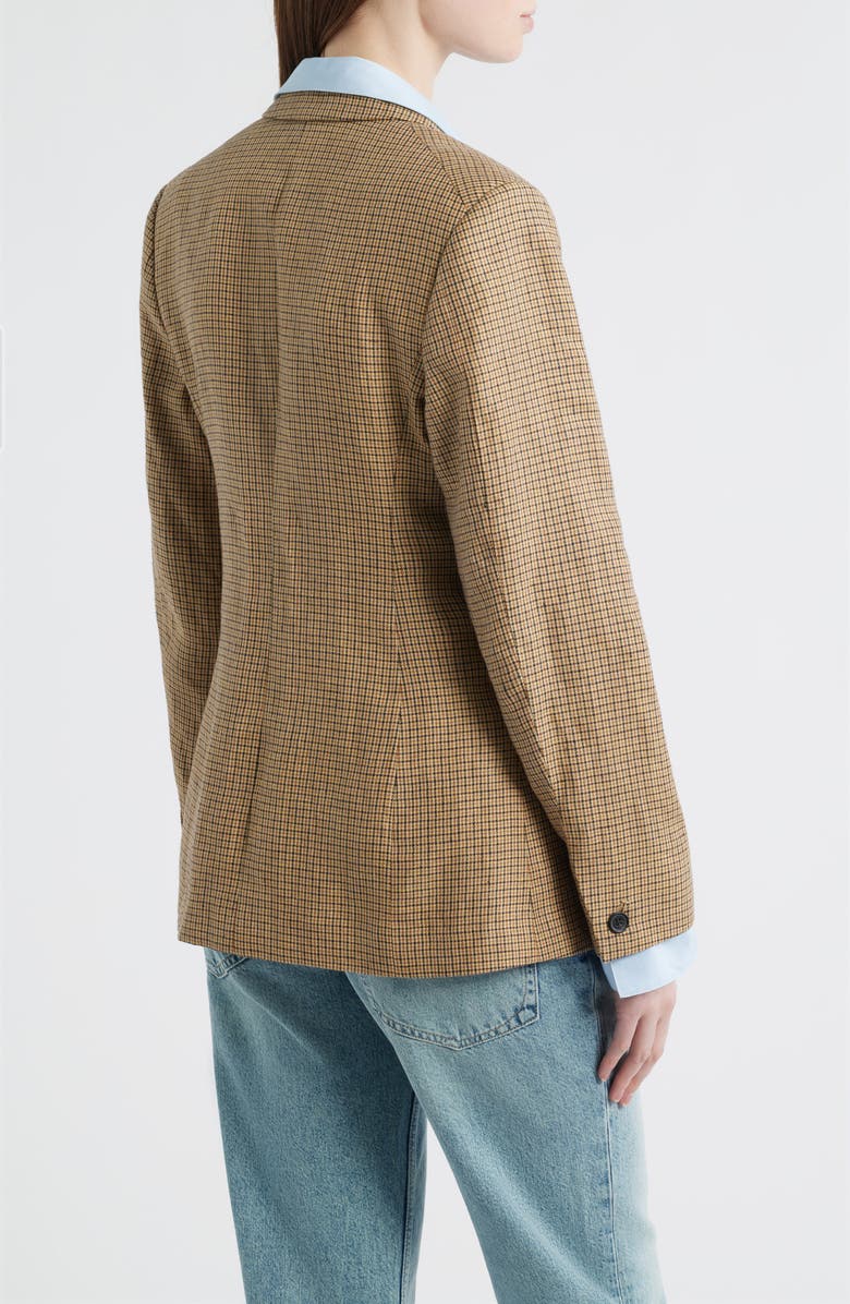 rag & bone Frank Plaid Linen Blazer with Poplin Bib, Alternate, color, Tan Plaid
