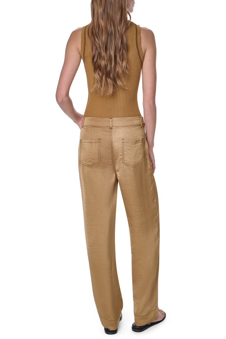 Contrast Stitch Straight Leg Pants, Alternate, color, DUNE