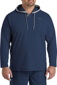 Reebok Big & Tall French Terry Performance Henley Hoodie