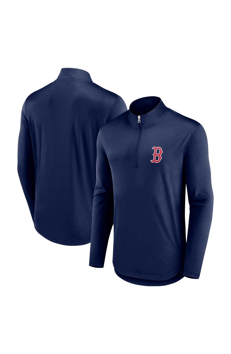 FANATICS Men's Fanatics Branded Navy Boston Red Sox Quarterback Quarter-Zip Top, Alternate, color, Navy
