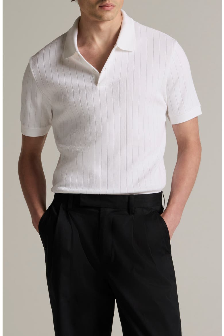 Drop Needle Stripe Pima Cotton Polo, Main, color, OPTIC WHITE