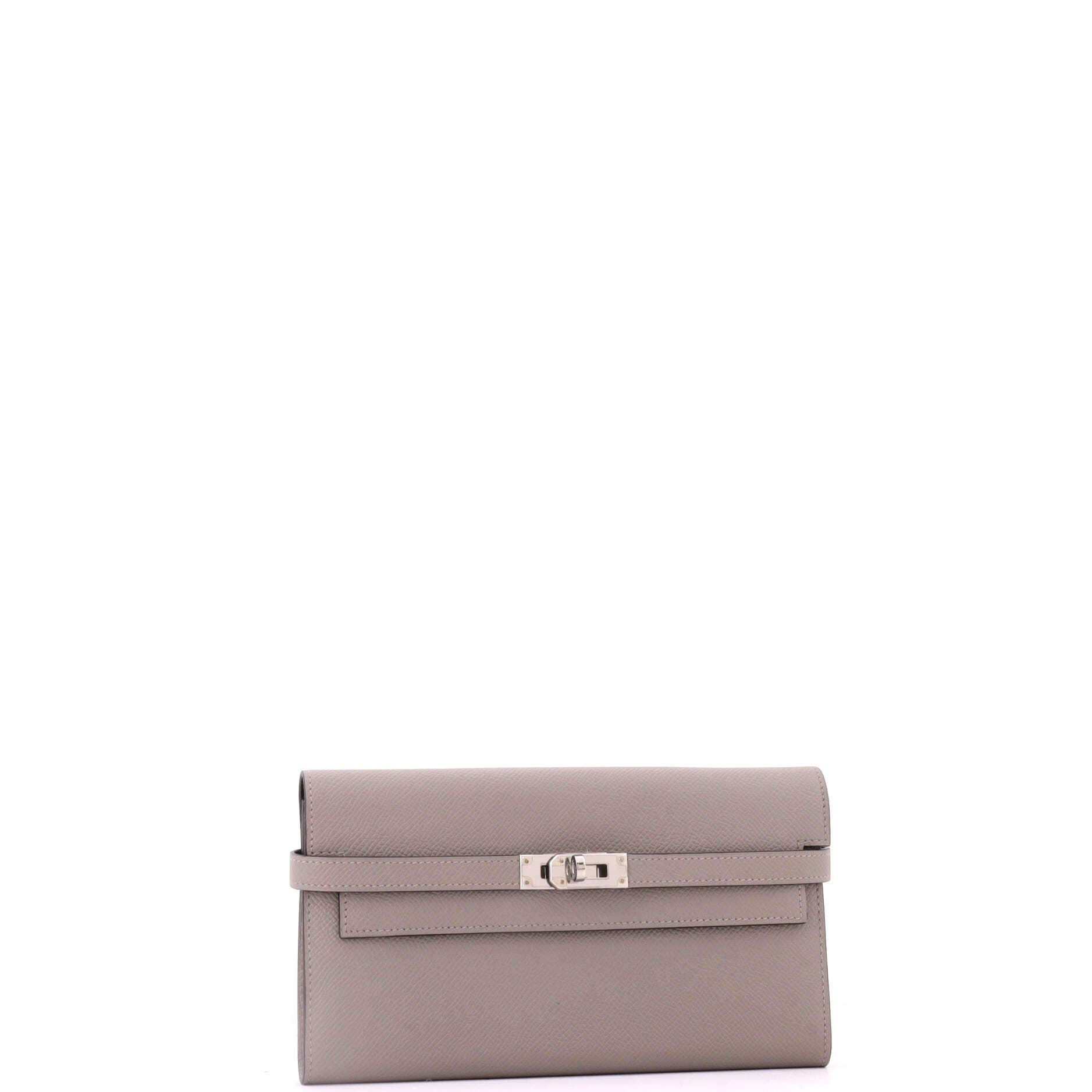 Kelly Wallet Verso Epsom Long, Alternate, color, Grey