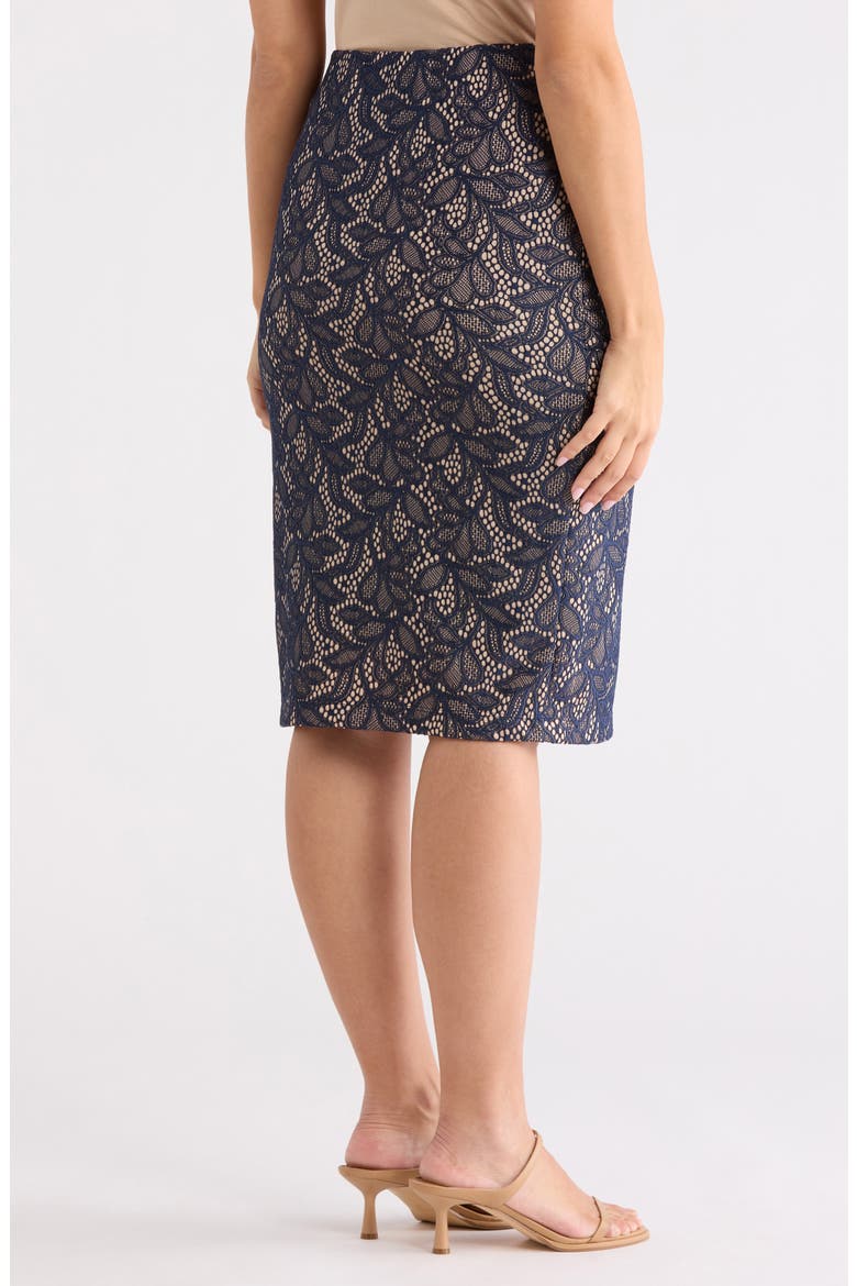 Jacquard Pencil Skirt, Alternate, color, NAVY