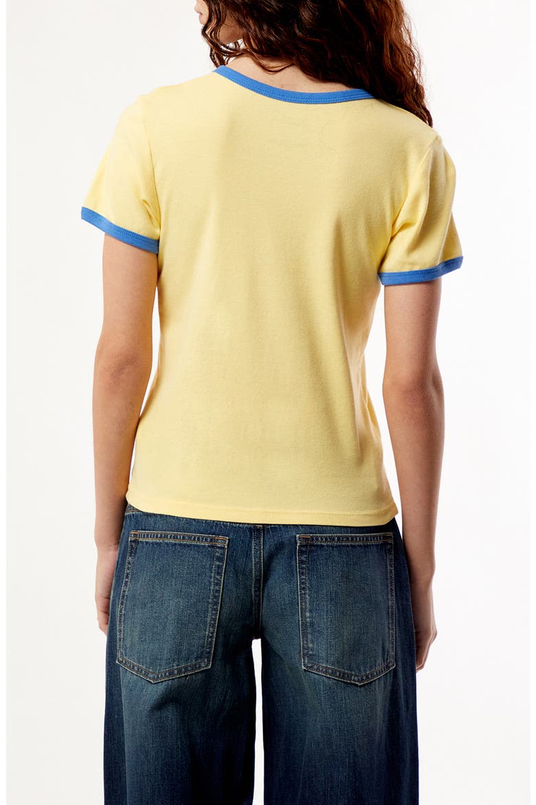 Paradise Skimmer Ringer Graphic T-Shirt, Alternate, color, YELLOW