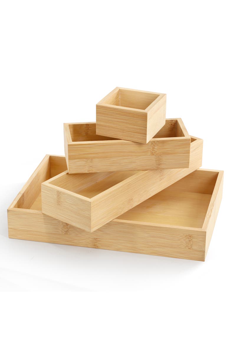 Megachef Wood Storage and Organization Trays, Alternate, color, Bamboo