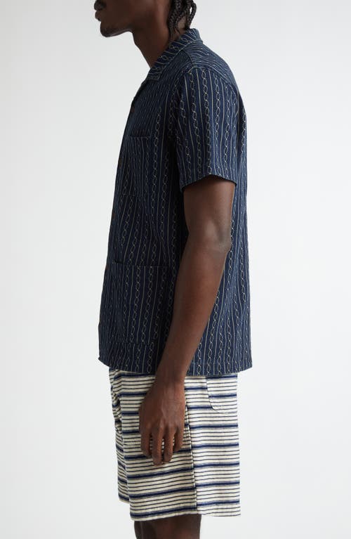 DOUBLE RL DOUBLE RL STRIPE COTTON JERSEY CAMP SHIRT