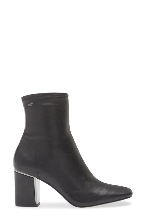 Dkny Cavale Square Toe Block Heel Boot In Black