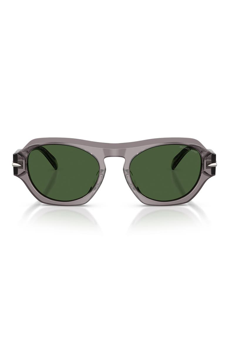 Toronto 52mm Gradient Geometric Sunglasses, Main, color, GREY TRANSPARENT / GREEN