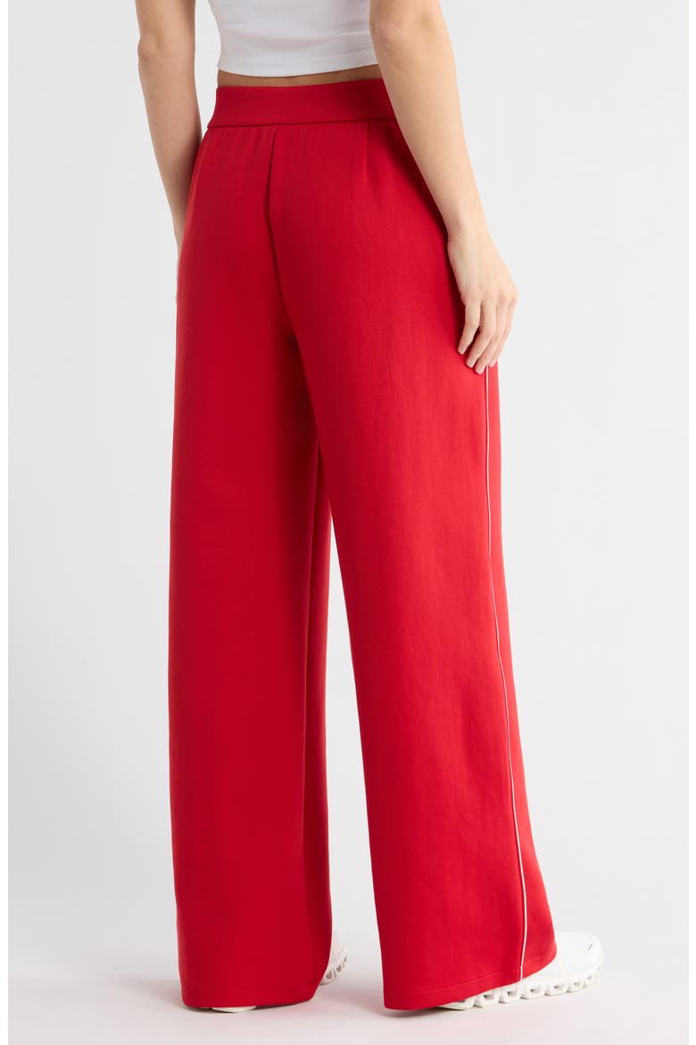 Wide Leg Spacer Knit Pants, Alternate, color, HOLLY RED