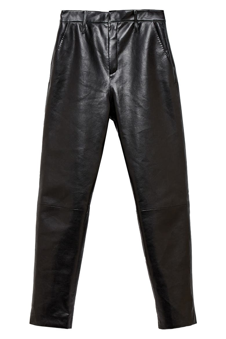 Jordan Recycled Leather Trousers, Alternate, color, BLACK