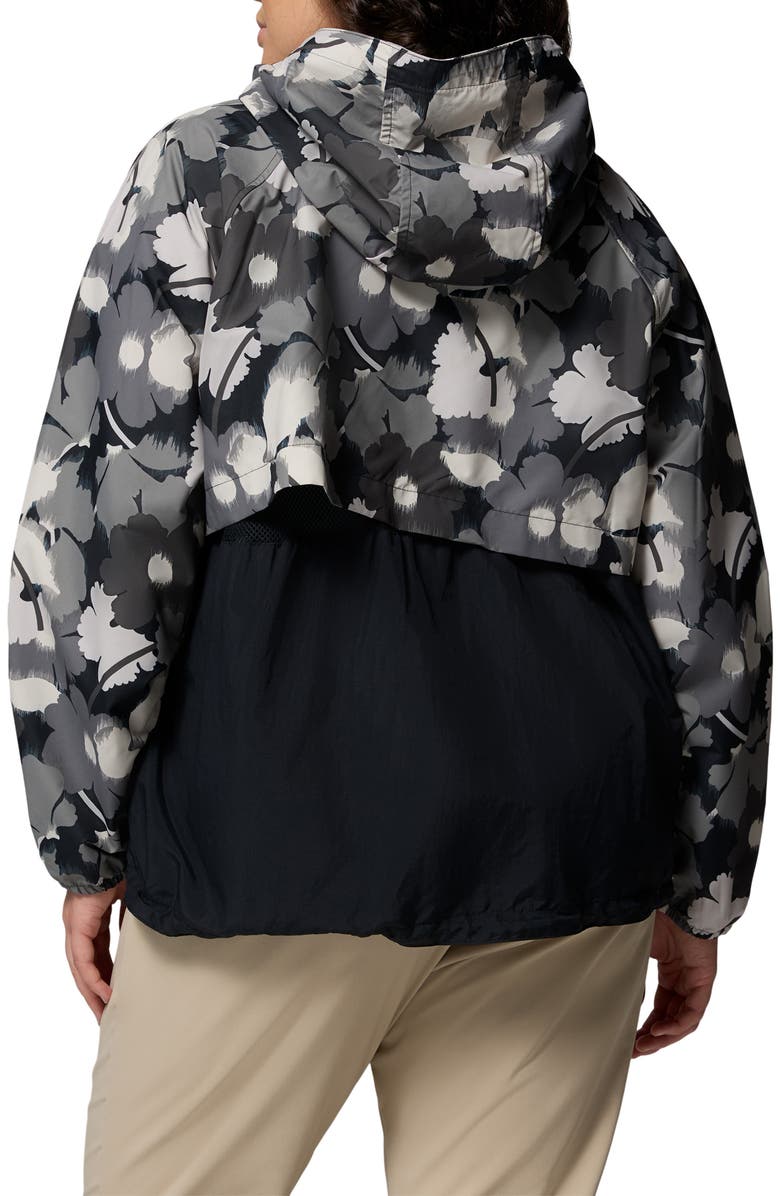 Columbia Spire Valley Print Water Repellent Windbreaker, Alternate, color, Black Ikatbloom Print/ Black