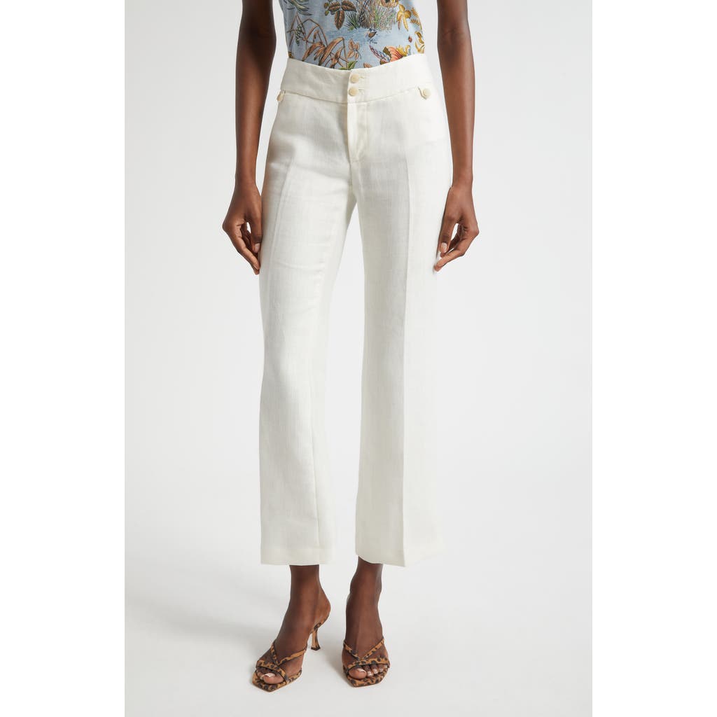 Etro Linen Ankle Flare Trousers In White