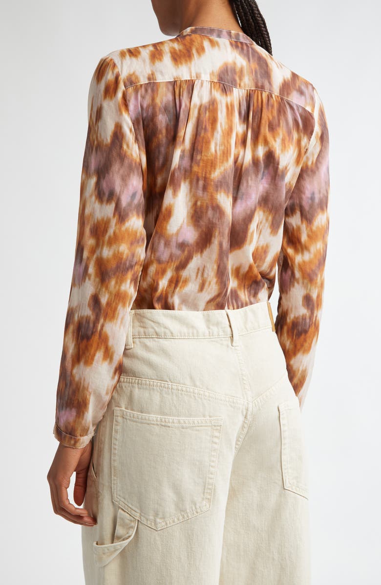 Isabel Marant Étoile Maria Print Cotton Shirt, Alternate, color, Ecru/ Ochre