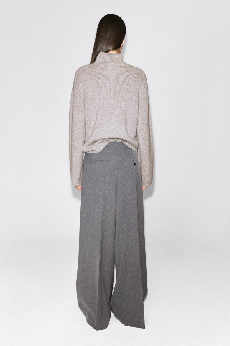 Pleated Wide-Leg Pants, Alternate, color, GRAY MÉLANGE