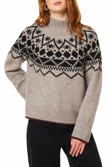 Fair Isle Mock Neck Sweater