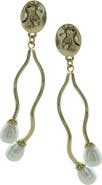 OLIVIA WELLES Adina Curve Faux Pearl Drop Earrings