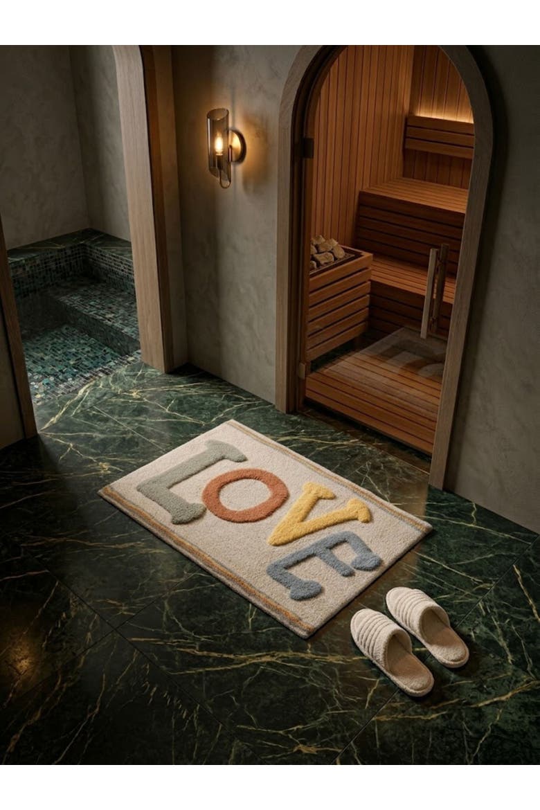 Love Bath Mat 24"X36", Alternate, color, Multicolored
