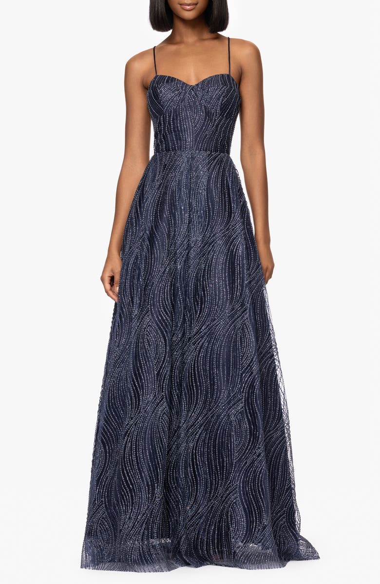 Blondie Nites Glitter Sleeveless Gown, Main, color,