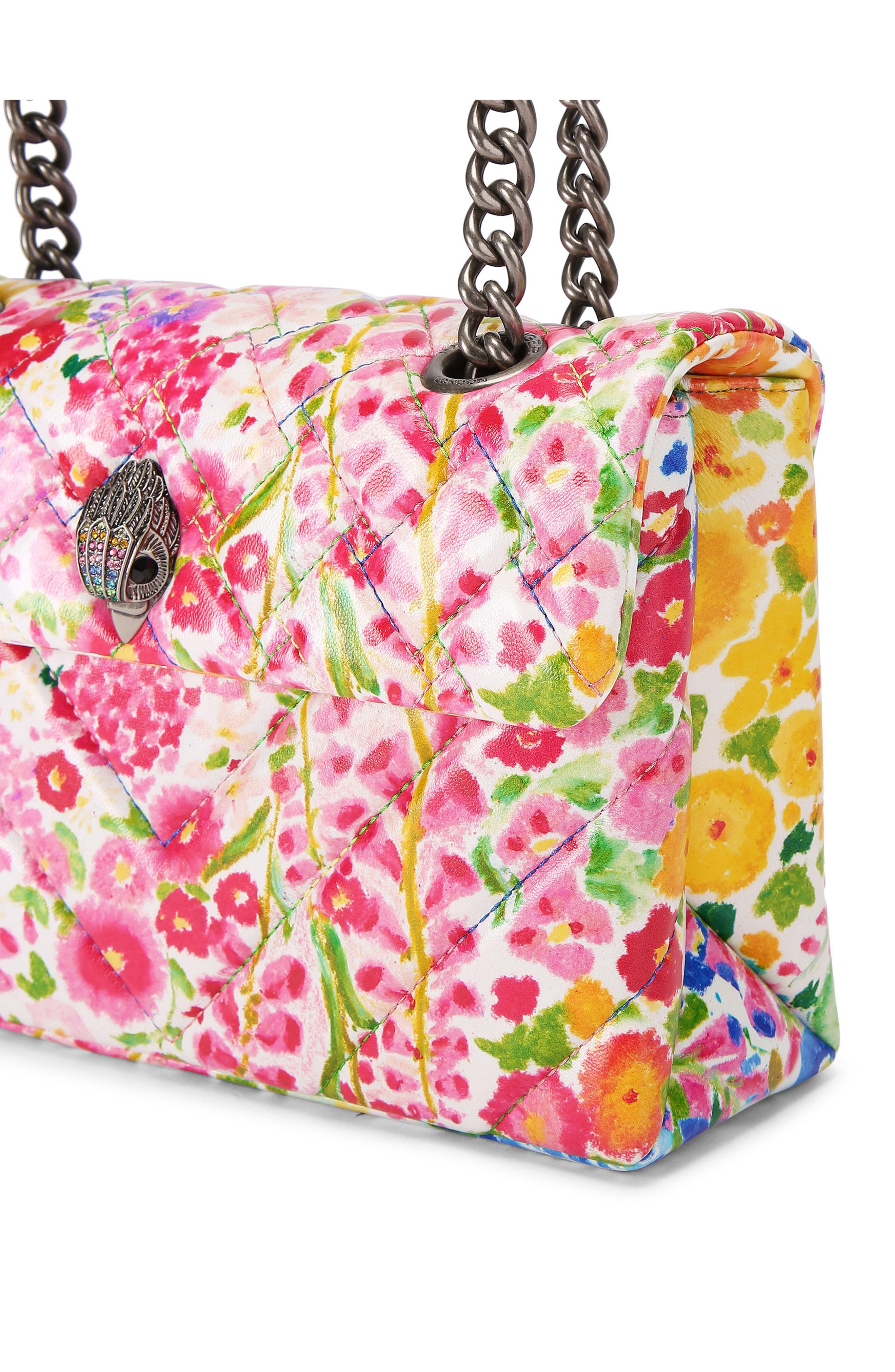 Kurt Geiger London Floral Couture Kensington Floral Quilted Leather Crossbody Bag, Alternate, color, Floral Multi