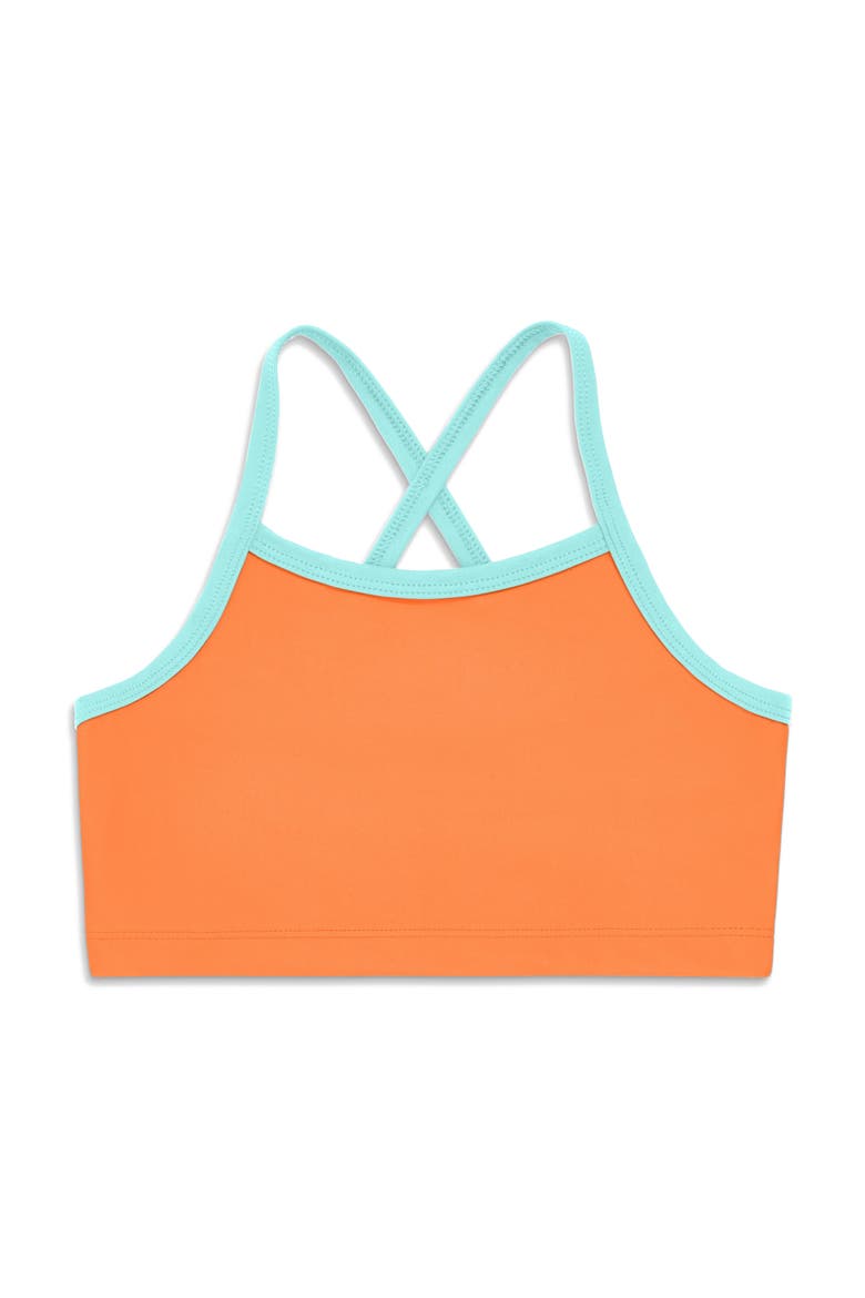 Kids Crossback Swim Top, Main, color, Cantaloupe