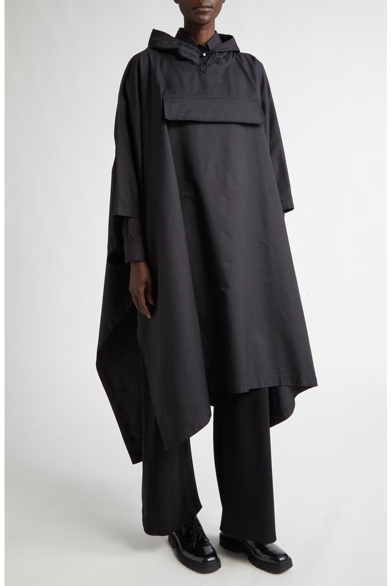 Rian Nylon Poncho Anorak, Main, color, BLACK
