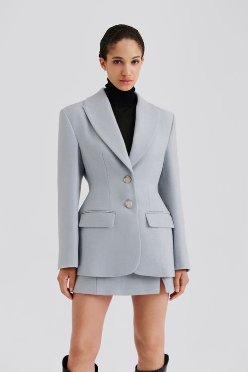 Malina Ella Tailored Peplum Blazer In Blue