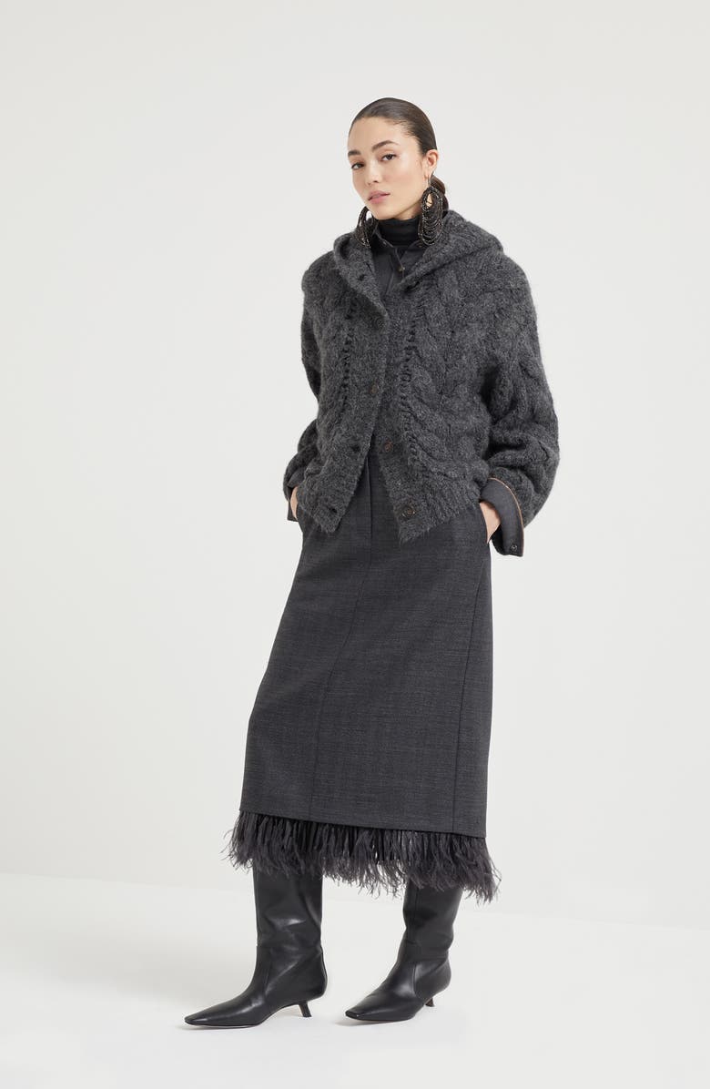 Brunello Cucinelli Sartorial Column skirt, Alternate, color, 