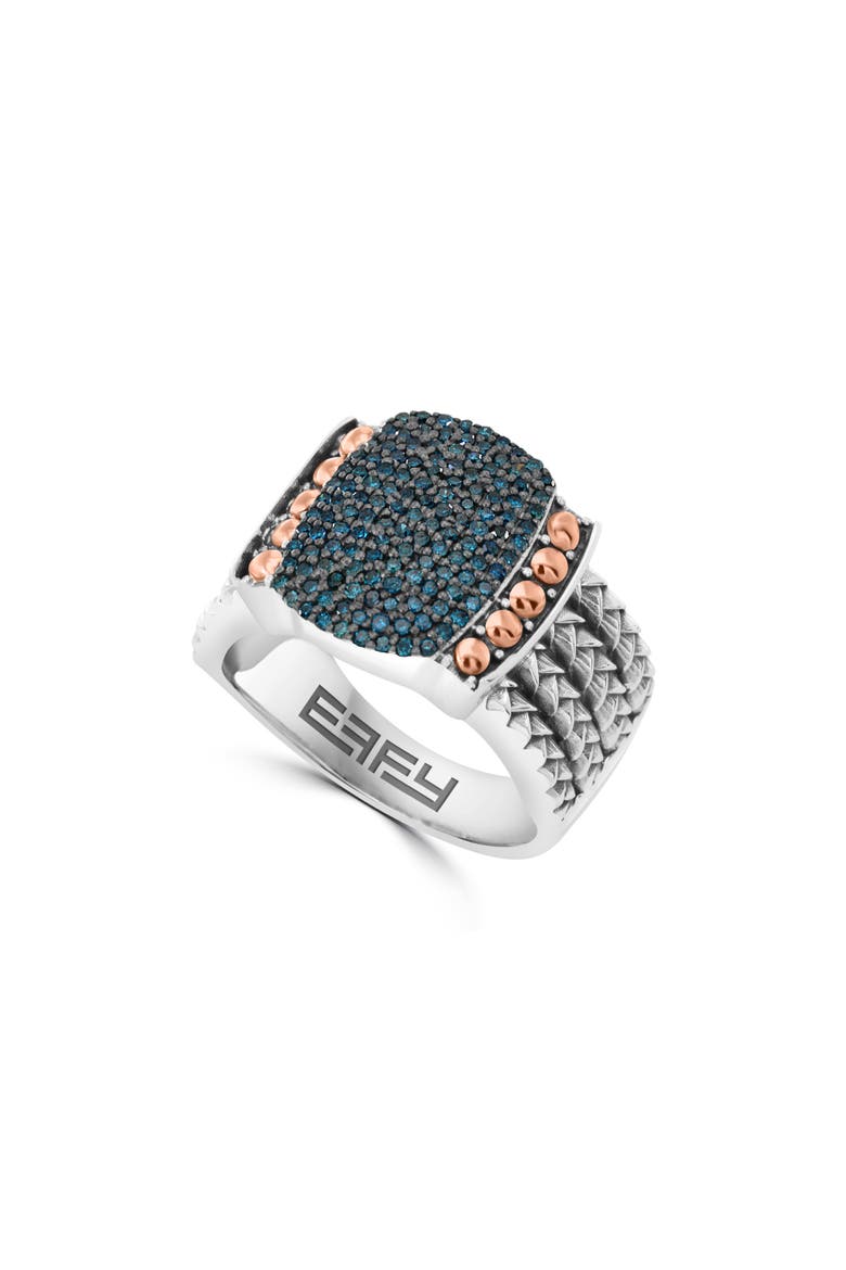 Sterling Silver Blue Diamond Ring - 0.42ct., Main, color, BLUE