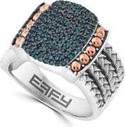 EFFY Sterling Silver Blue Diamond Ring - 0.42ct.