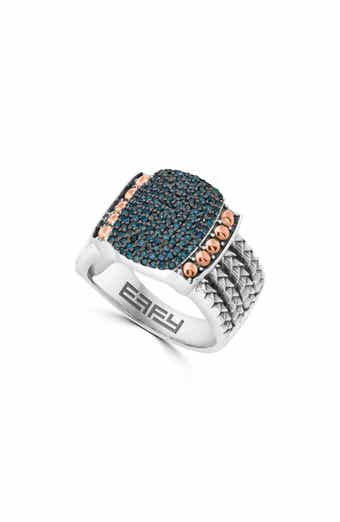 Sterling Silver Blue Diamond Ring - 0.42ct.