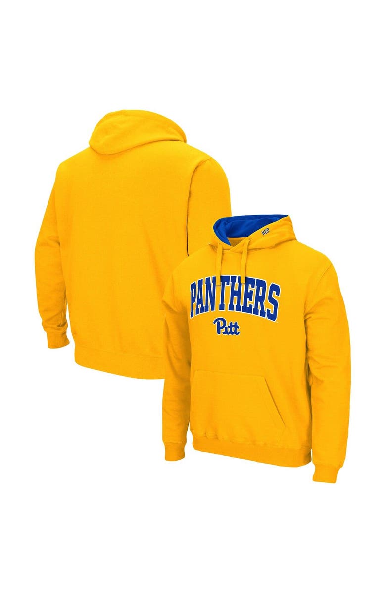 COLOSSEUM Men's Colosseum Gold Pitt Panthers Arch & Logo 3.0 Pullover Hoodie, Main, color, Gold