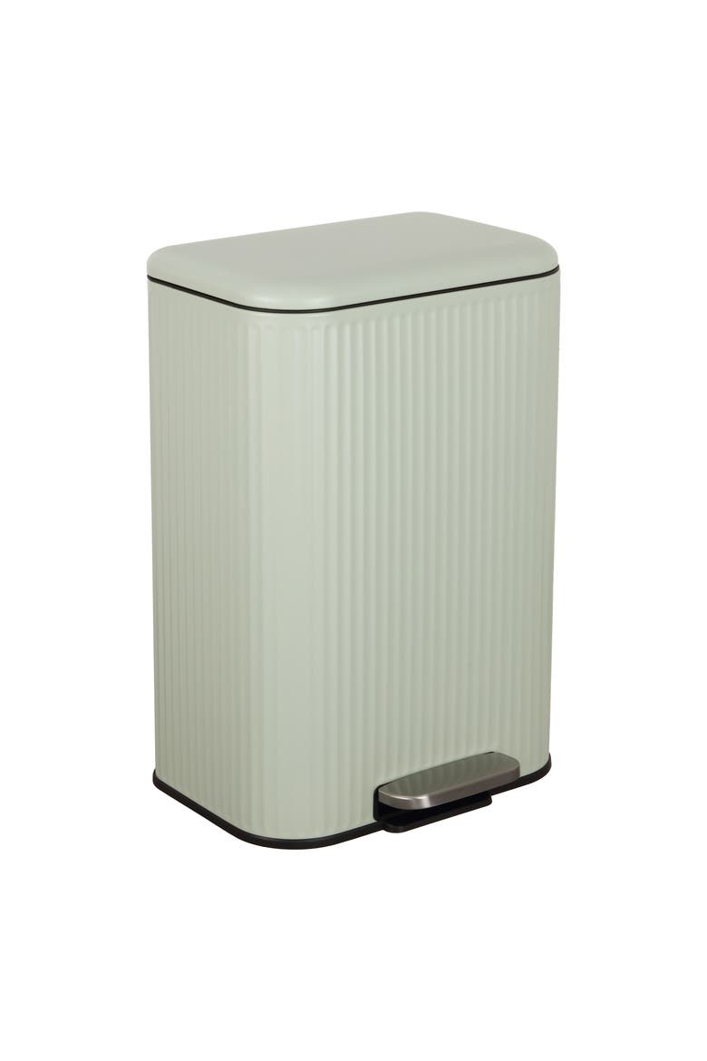 Astra Ribbed Rectangular Step Pedal Trash Can with Soft-Close Lid, Main, color, Pistachio Gelato